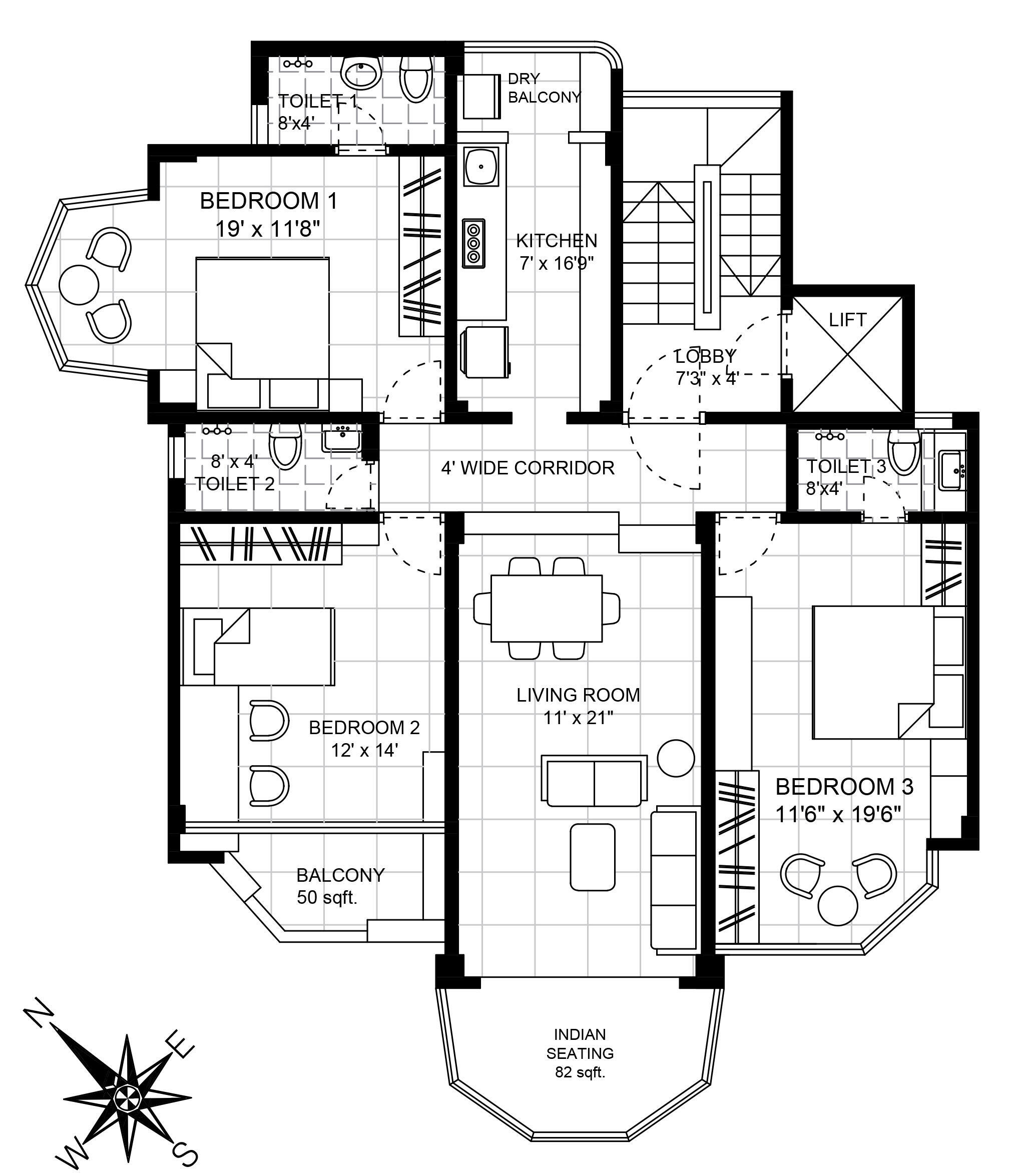 3 BHK Apartment for Sale in Tilak Road Mumbai